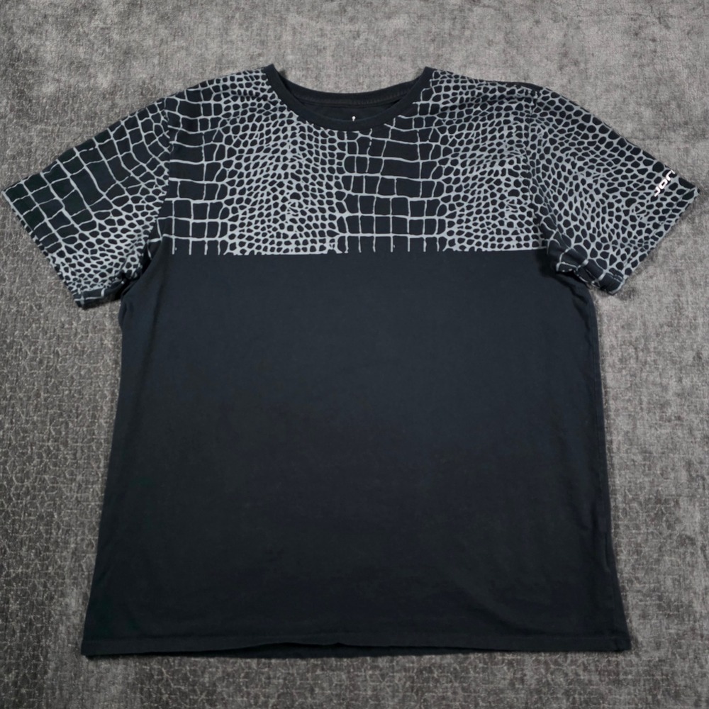 Jordan 17 Mens XL Black Grey Crocodile Print Graphic T-Shirt Short Sleeve Cotton